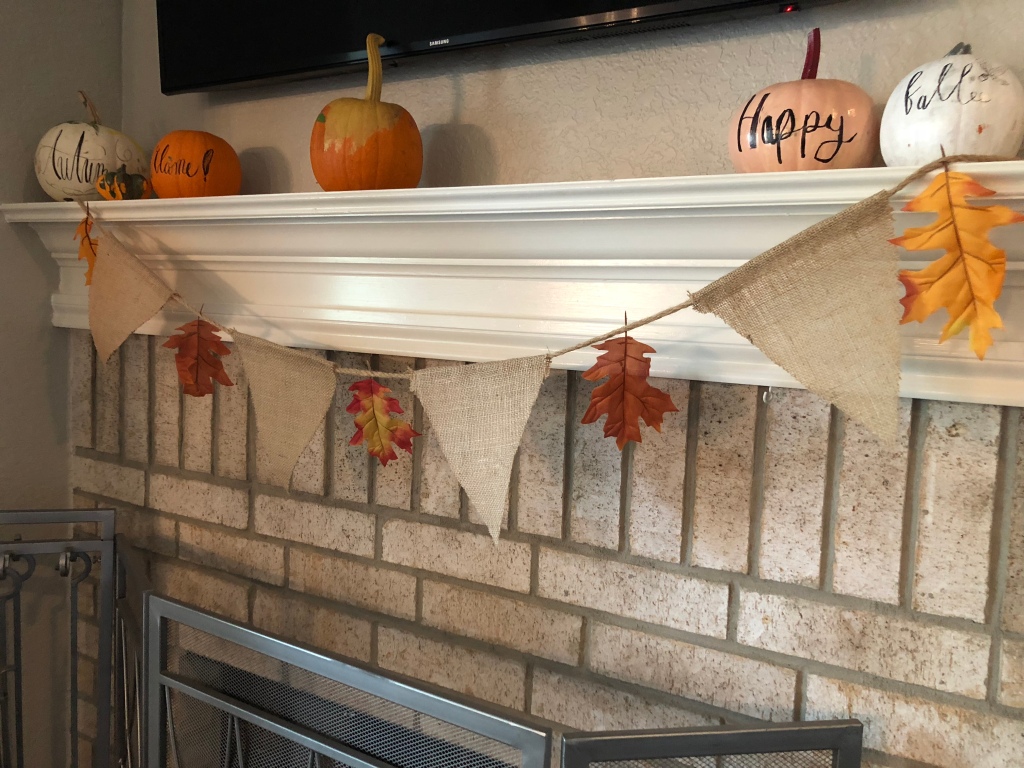 Fall DIY no.1.  Festive Burlap Leaf Banner